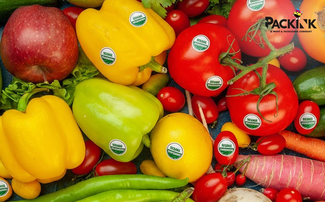 Fruit and vegetable product labels.