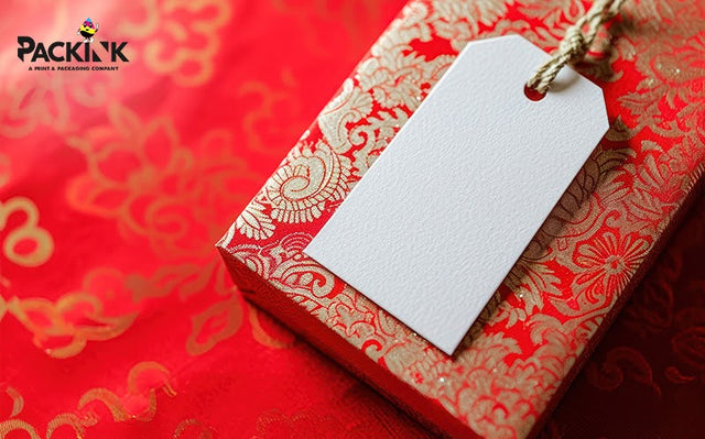 Gift tag and gift box for a brand.