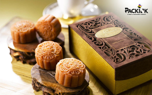 Mooncakes and packaging box for Mid-Autumn Festival