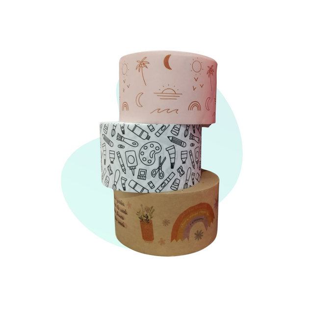 Stack of different colour design custom tape