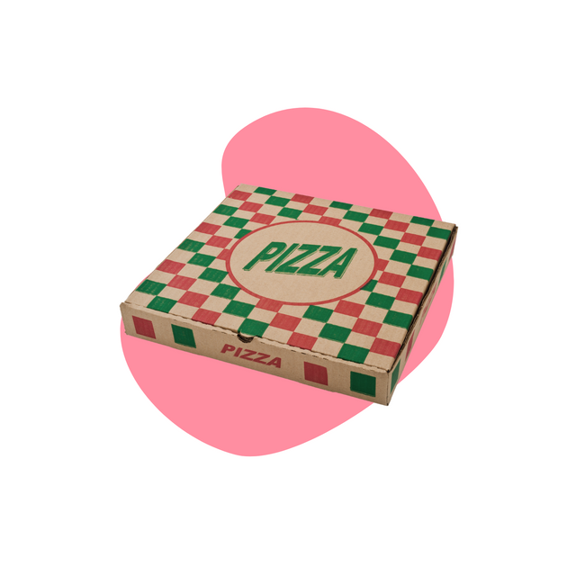 pizza box custom designed with colours