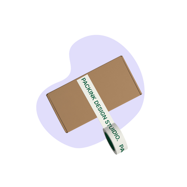 custom tape used on a surface for packing