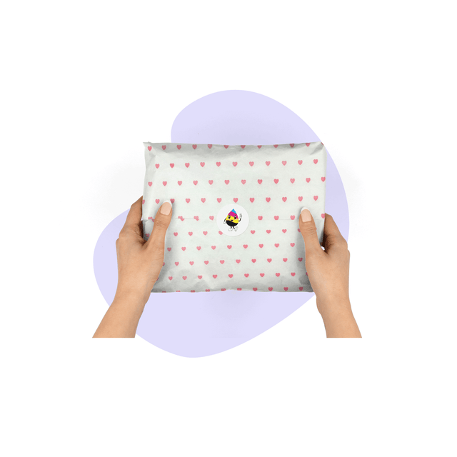 white with pink hearts tissue